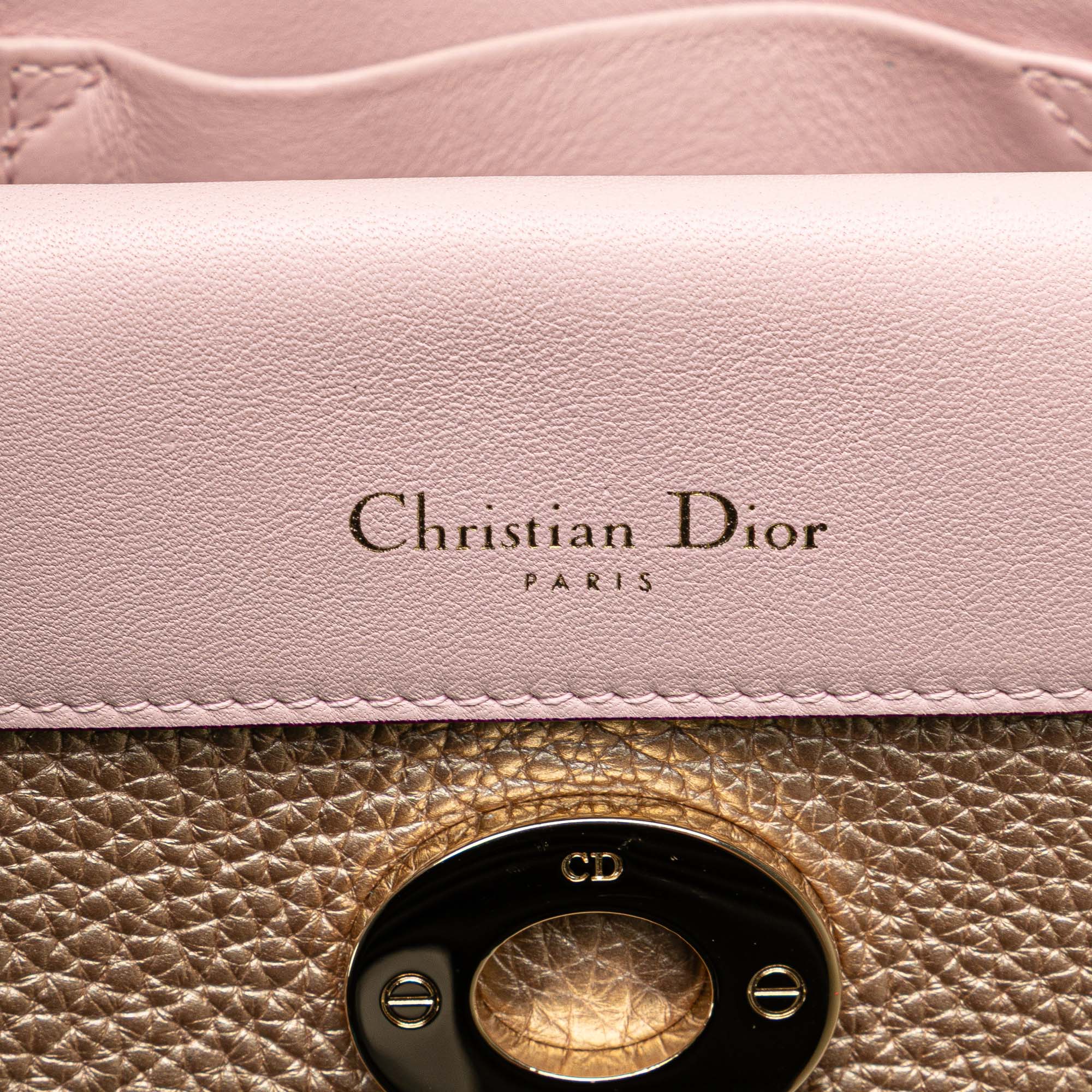 Mini Metallic Grained Calfskin Be Dior Flap