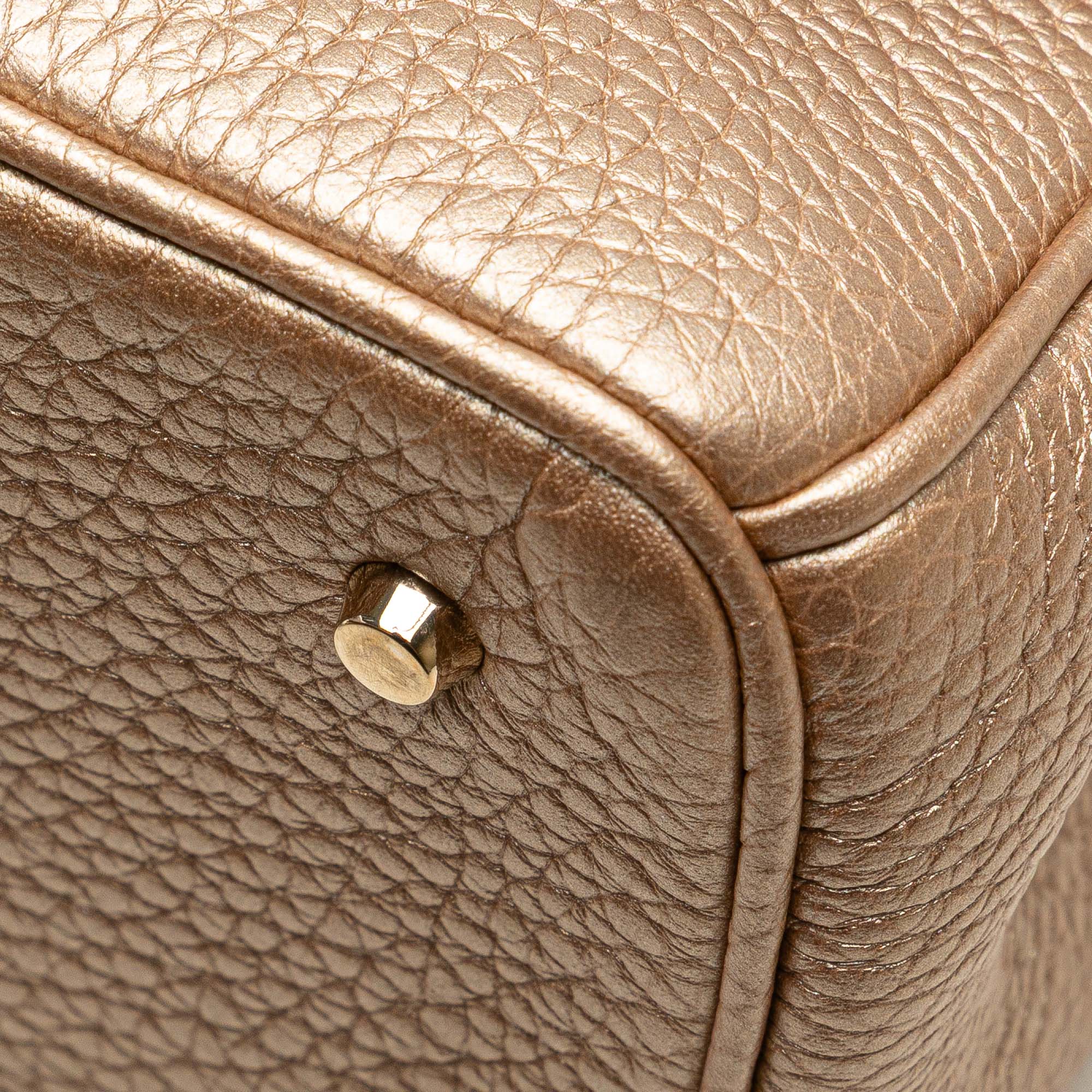 Mini Metallic Grained Calfskin Be Dior Flap