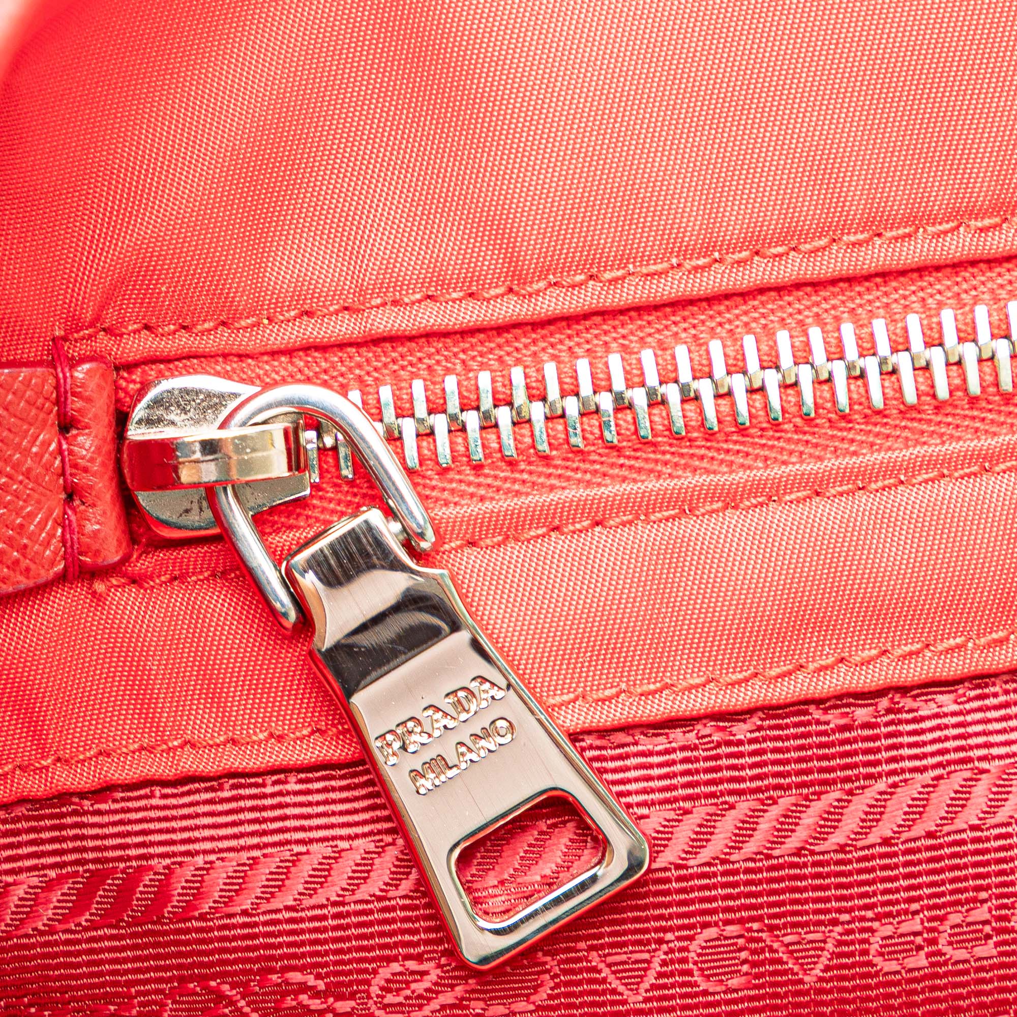 Saffiano Trimmed Tessuto Open Convertible Tote