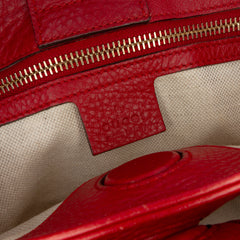 Small Calfskin Bamboo Shopper Satchel