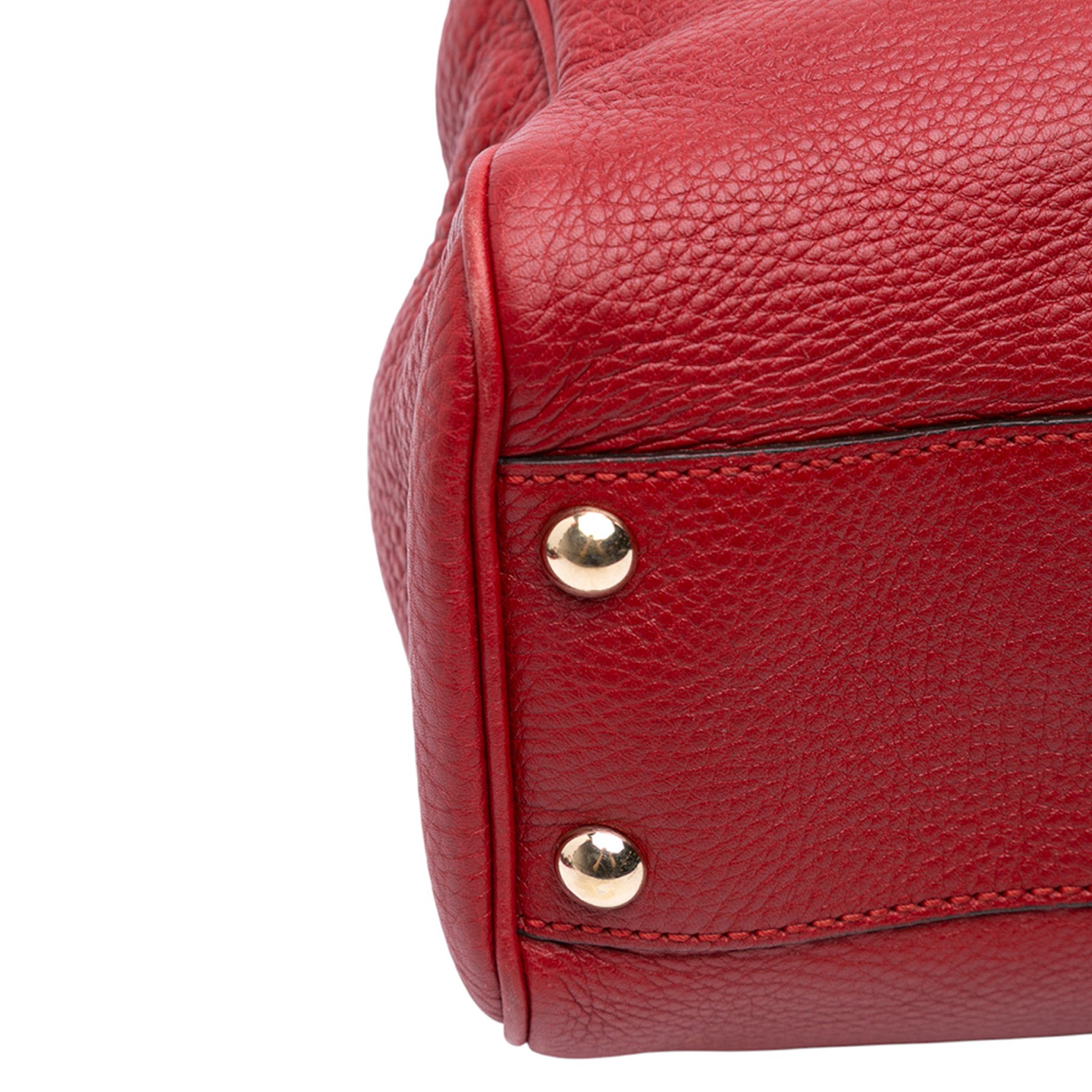 Small Calfskin Bamboo Shopper Satchel