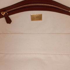 Sarah Coleman Zucca Embroidered Canvas Fish Eye Vertigo Baguette Satchel