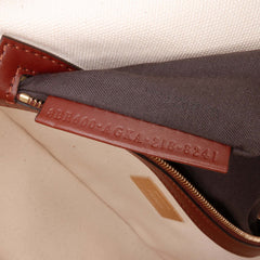 Sarah Coleman Zucca Embroidered Canvas Fish Eye Vertigo Baguette Satchel