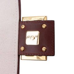 Sarah Coleman Zucca Embroidered Canvas Fish Eye Vertigo Baguette Satchel