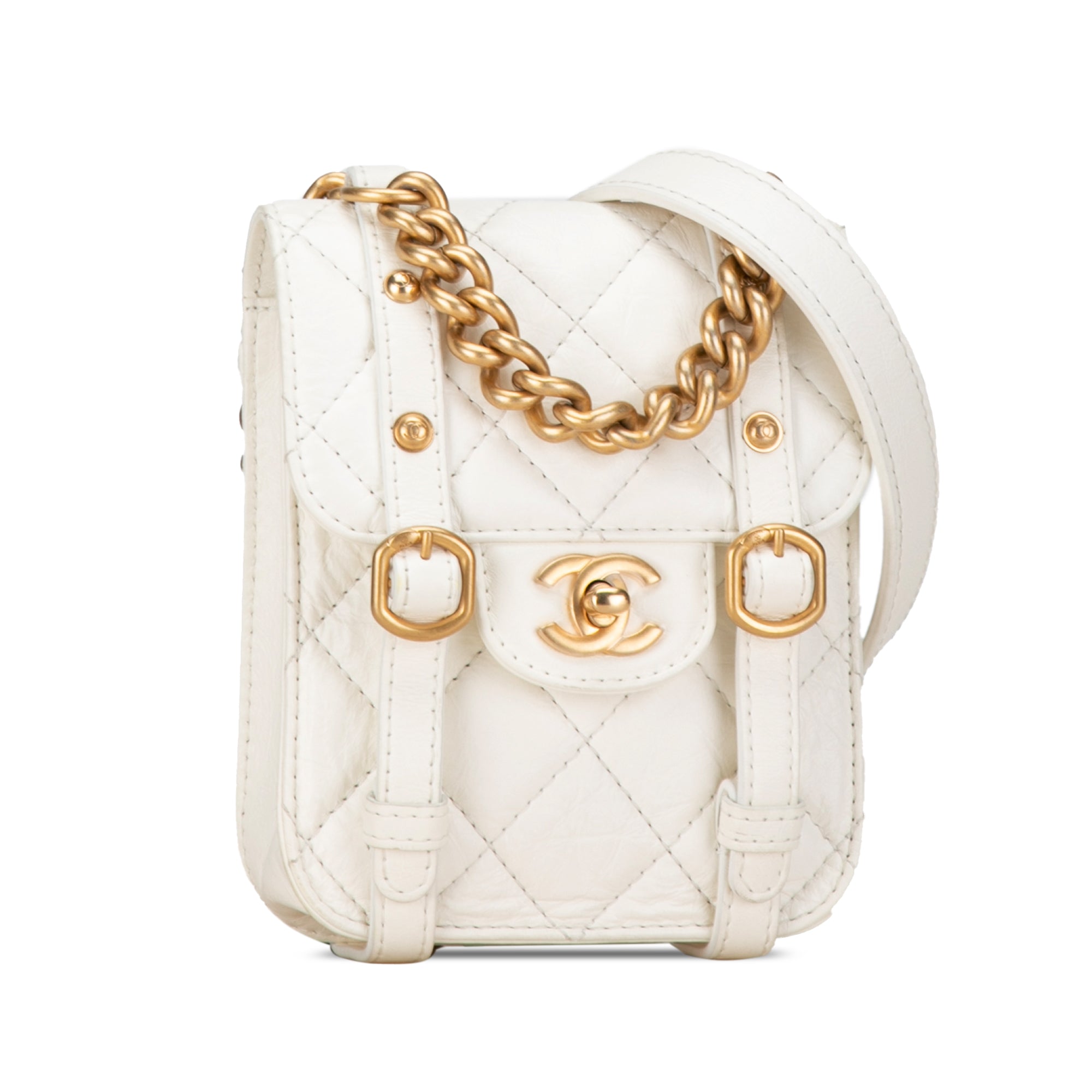 Mini Aged Calfskin City School Flap