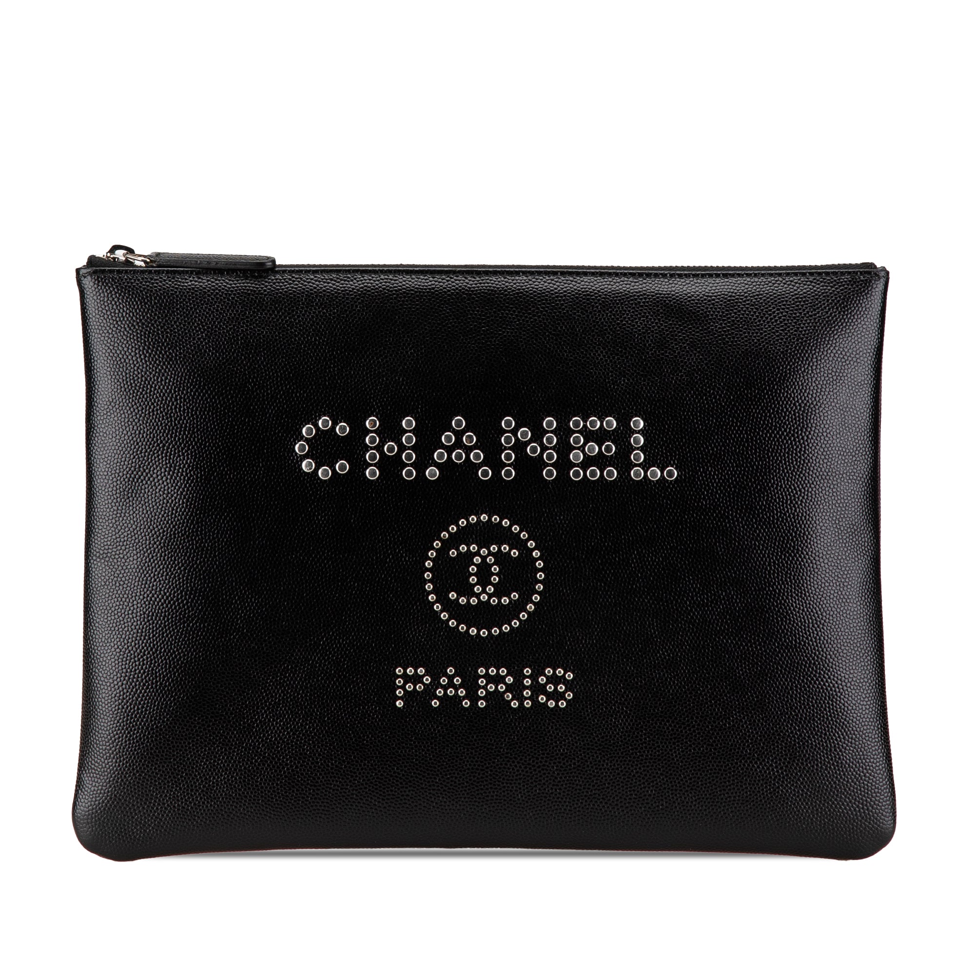 Medium Caviar Deauville Studded O Case Clutch