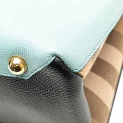 Medium Tricolor Leather Banner Satchel