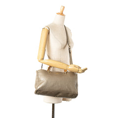 Medium Calfskin Bamboo Shopper Satchel