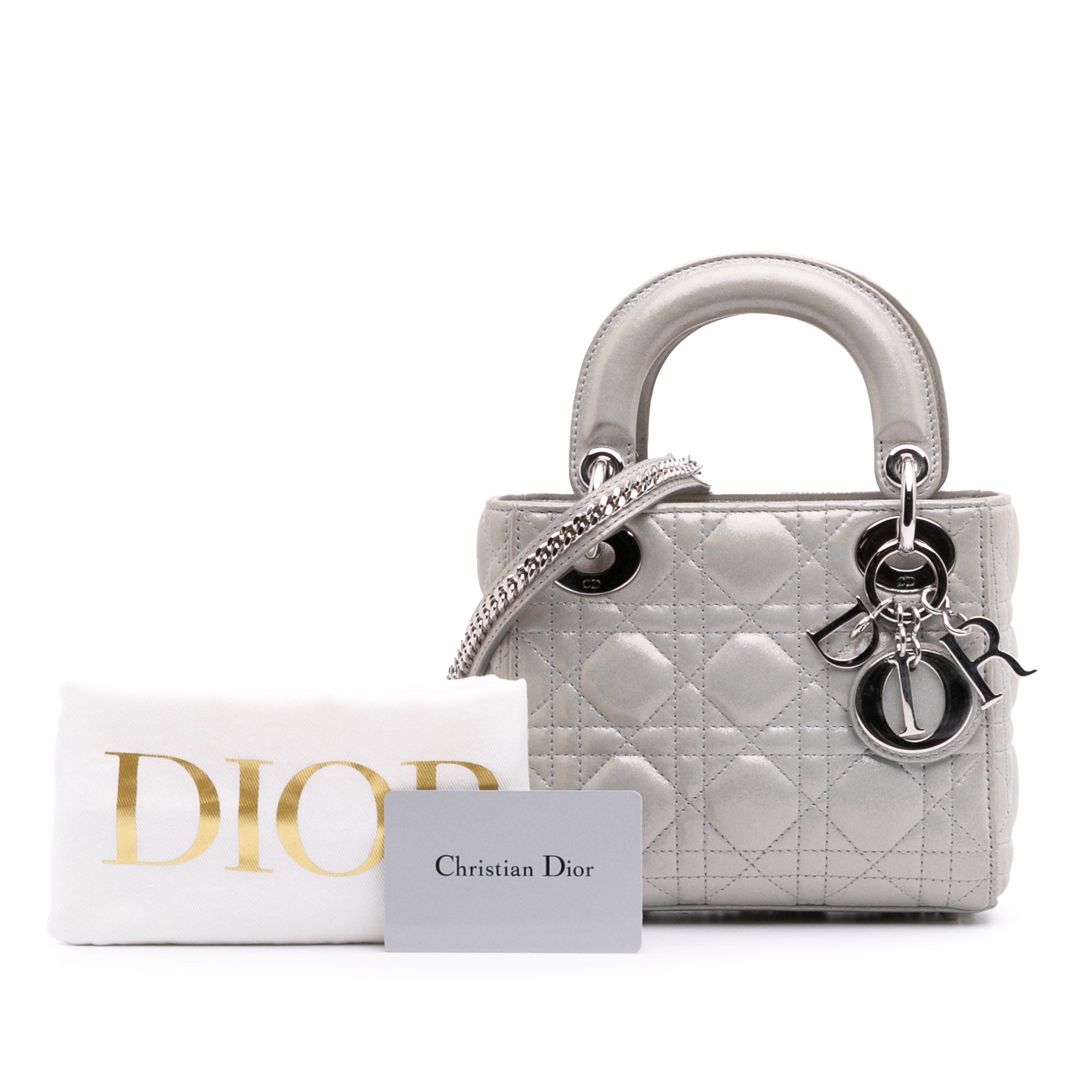 Mini Iridescent Lambskin Cannage Lady Dior