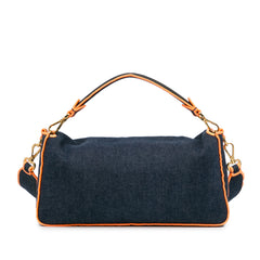 Large Denim Baguette Satchel