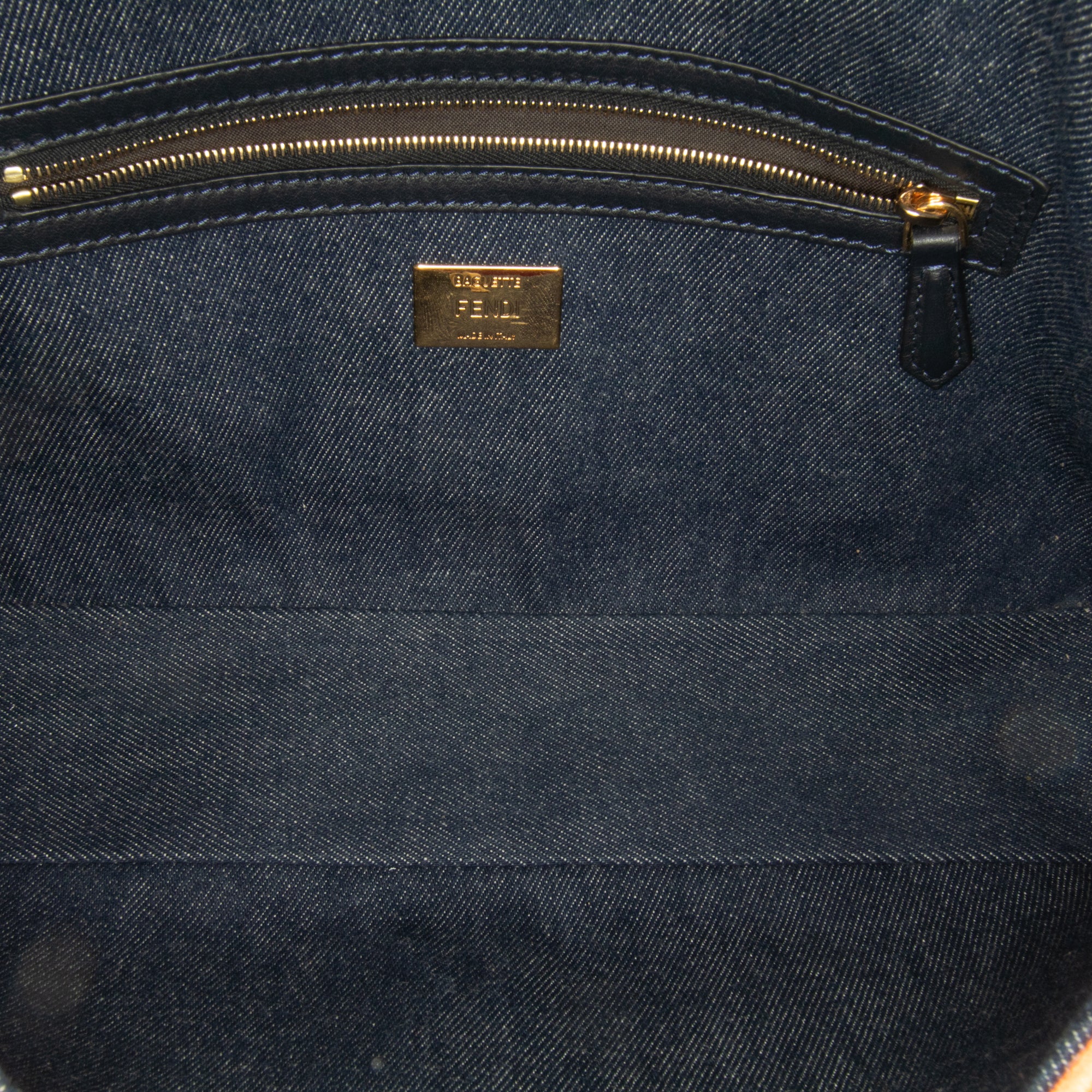 Large Denim Baguette Satchel_4