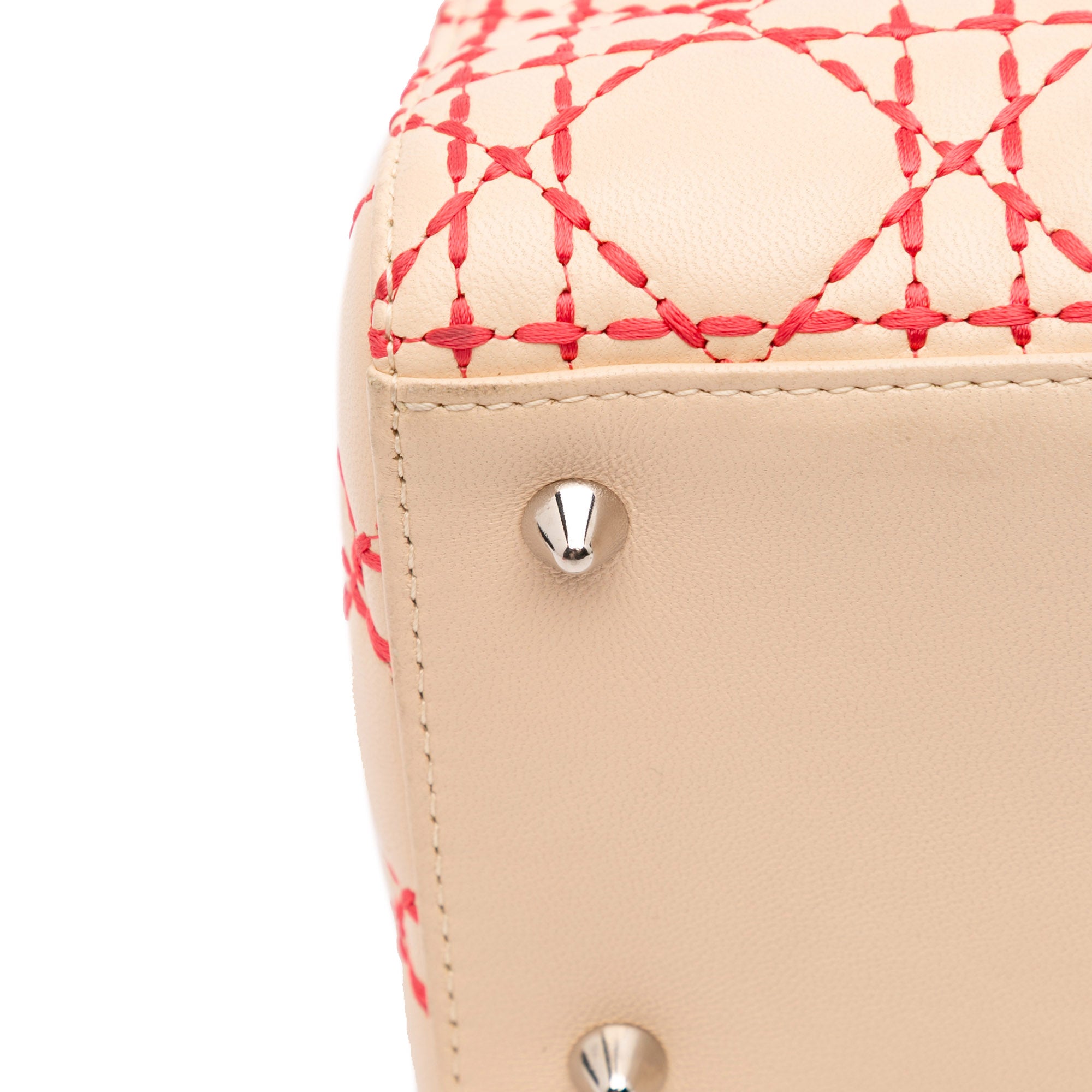 Medium Lambskin Cannage Stitched Lady Dior
