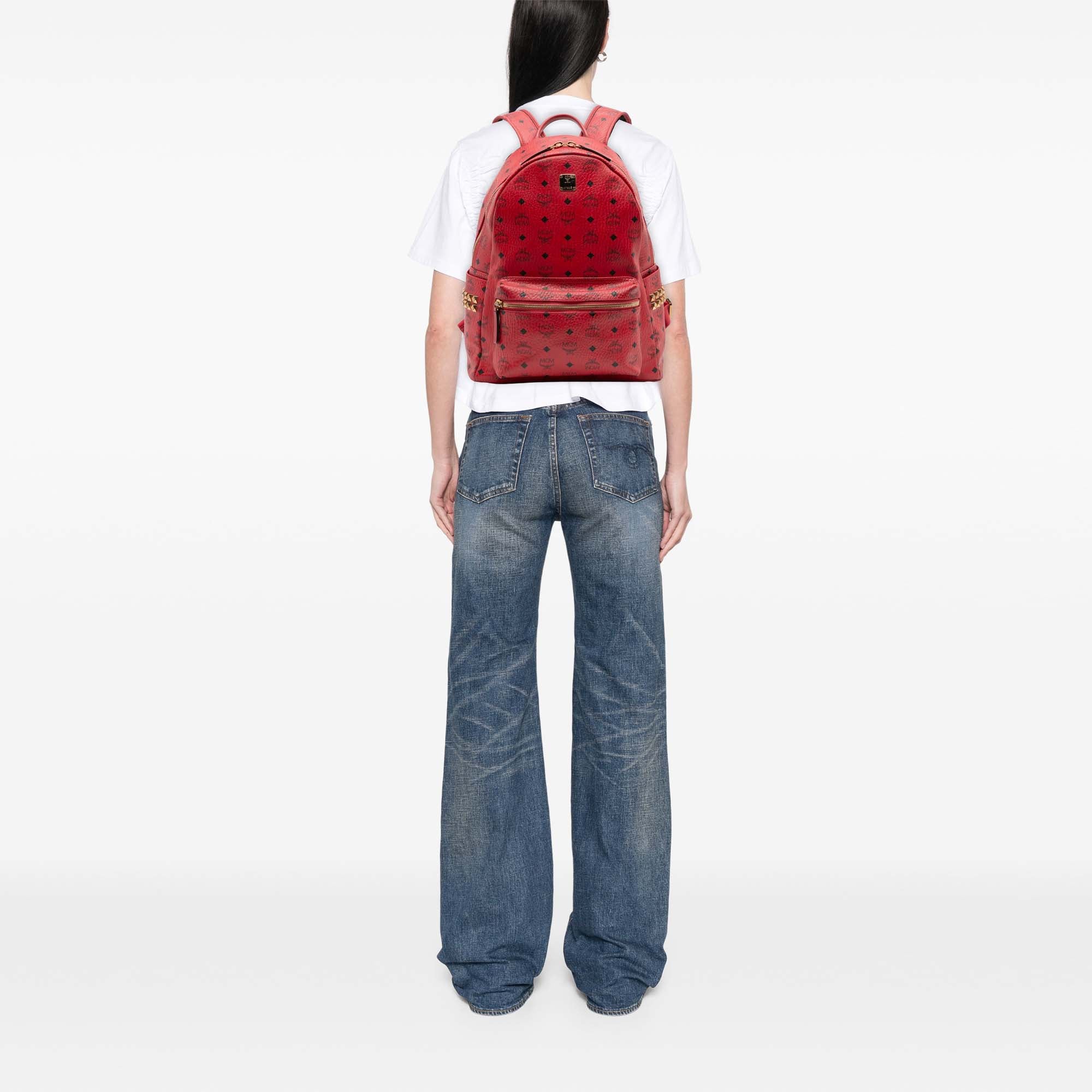 Medium Studded Visetos Coated Canvas Stark Backpack