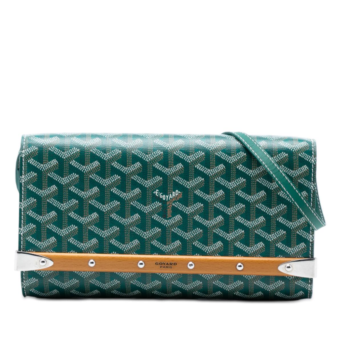 Goyardine Monte Carlo Bois Clutch with Strap