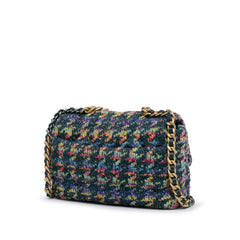 Large Multicolor Tweed 19 Flap Bag