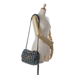 Large Multicolor Tweed 19 Flap Bag