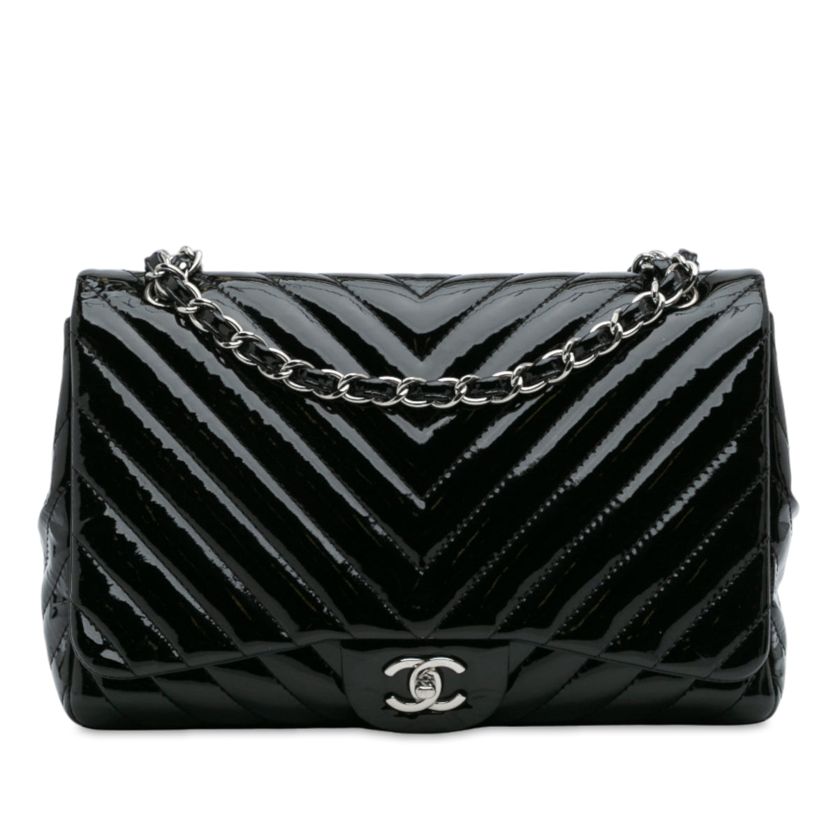 Jumbo Classic Chevron Patent Single Flap