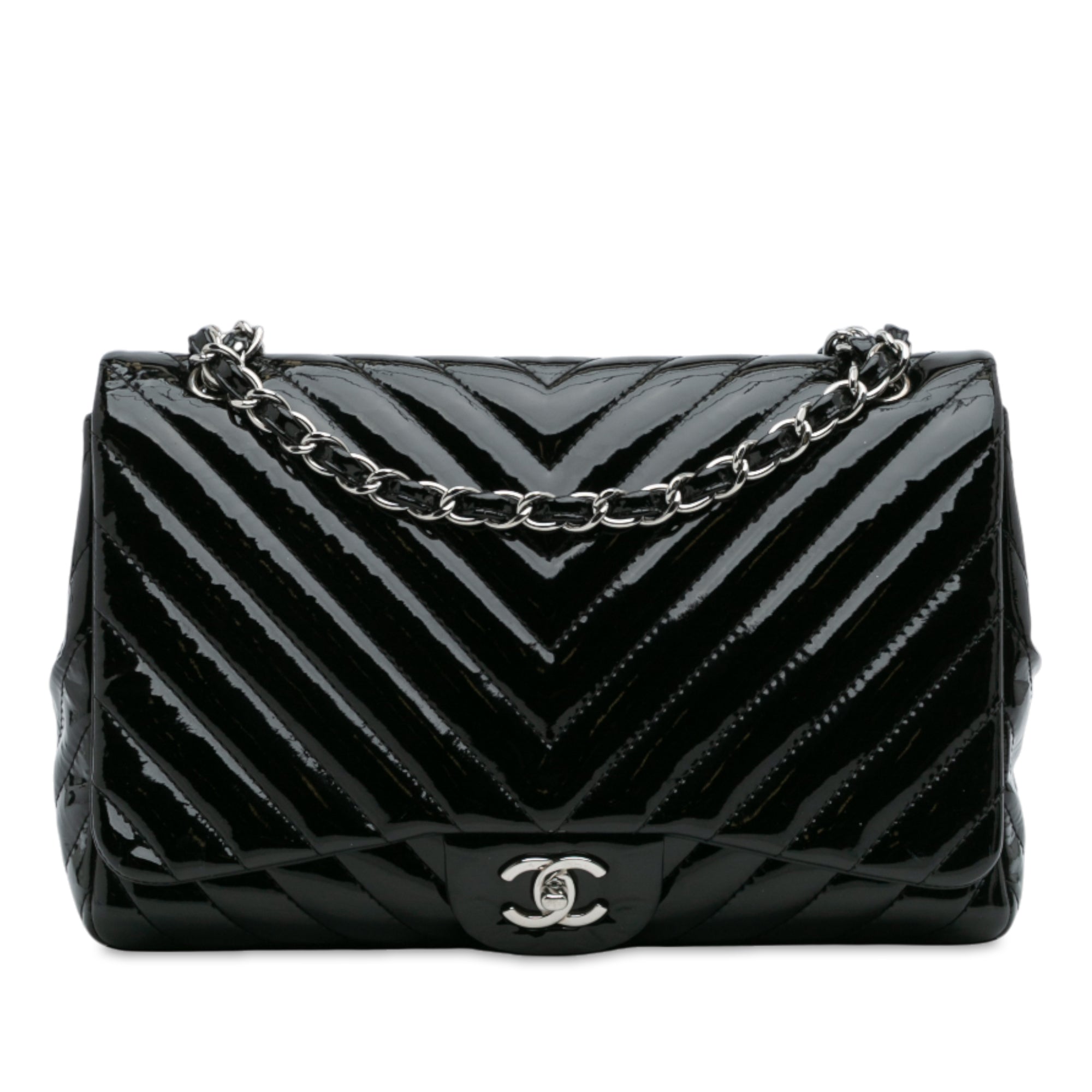 Jumbo Classic Chevron Patent Single Flap