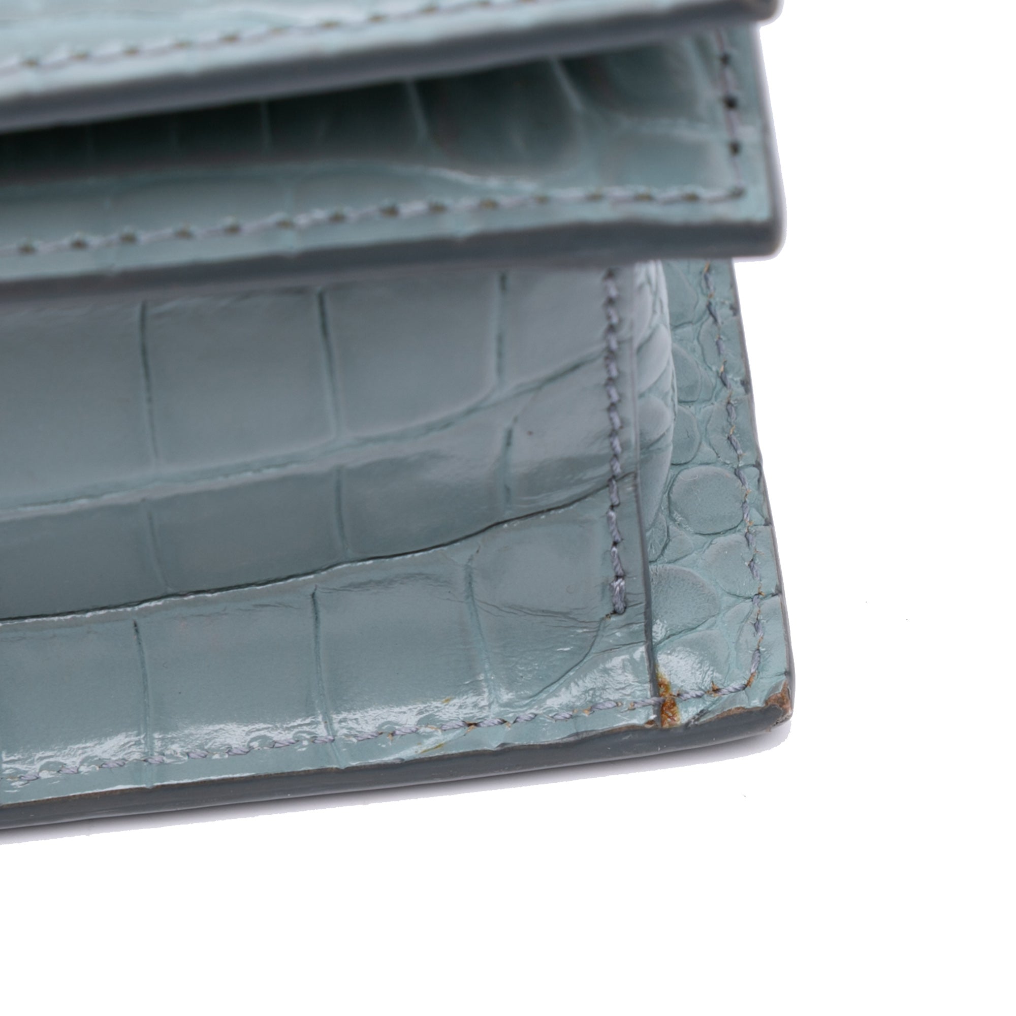 Croc Embossed Calfskin Skull Knuckle Duster Crossbody