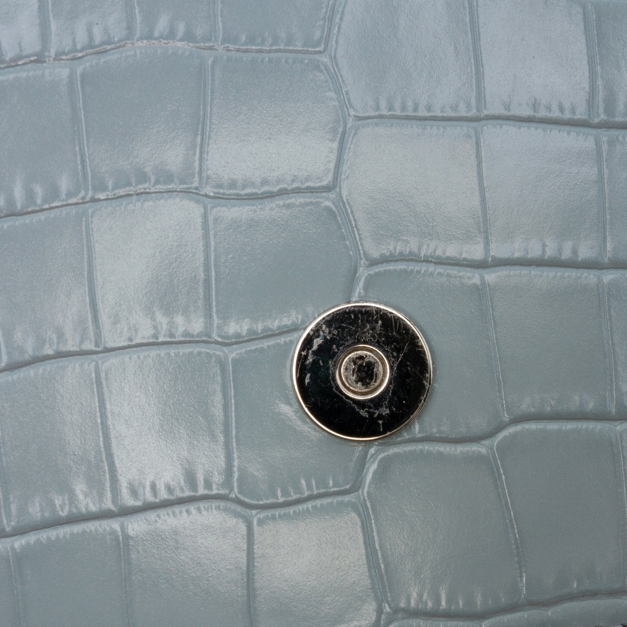 Croc Embossed Calfskin Skull Knuckle Duster Crossbody