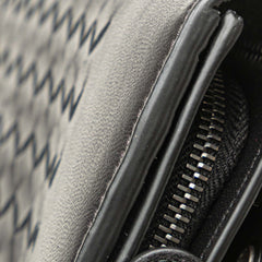 Nappa Intrecciato Grommet Scalloped Edge Long Wallet