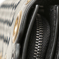 Nappa Intrecciato Grommet Scalloped Edge Long Wallet