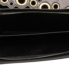 Nappa Intrecciato Grommet Scalloped Edge Long Wallet