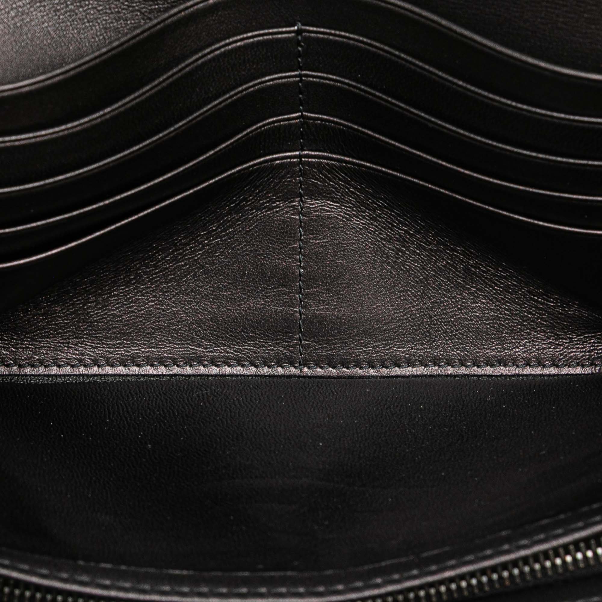 Nappa Intrecciato Grommet Scalloped Edge Long Wallet