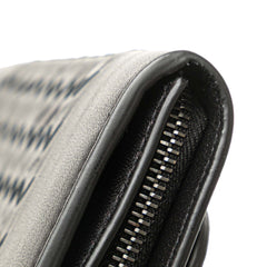Nappa Intrecciato Grommet Scalloped Edge Long Wallet
