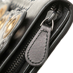 Nappa Intrecciato Grommet Scalloped Edge Long Wallet