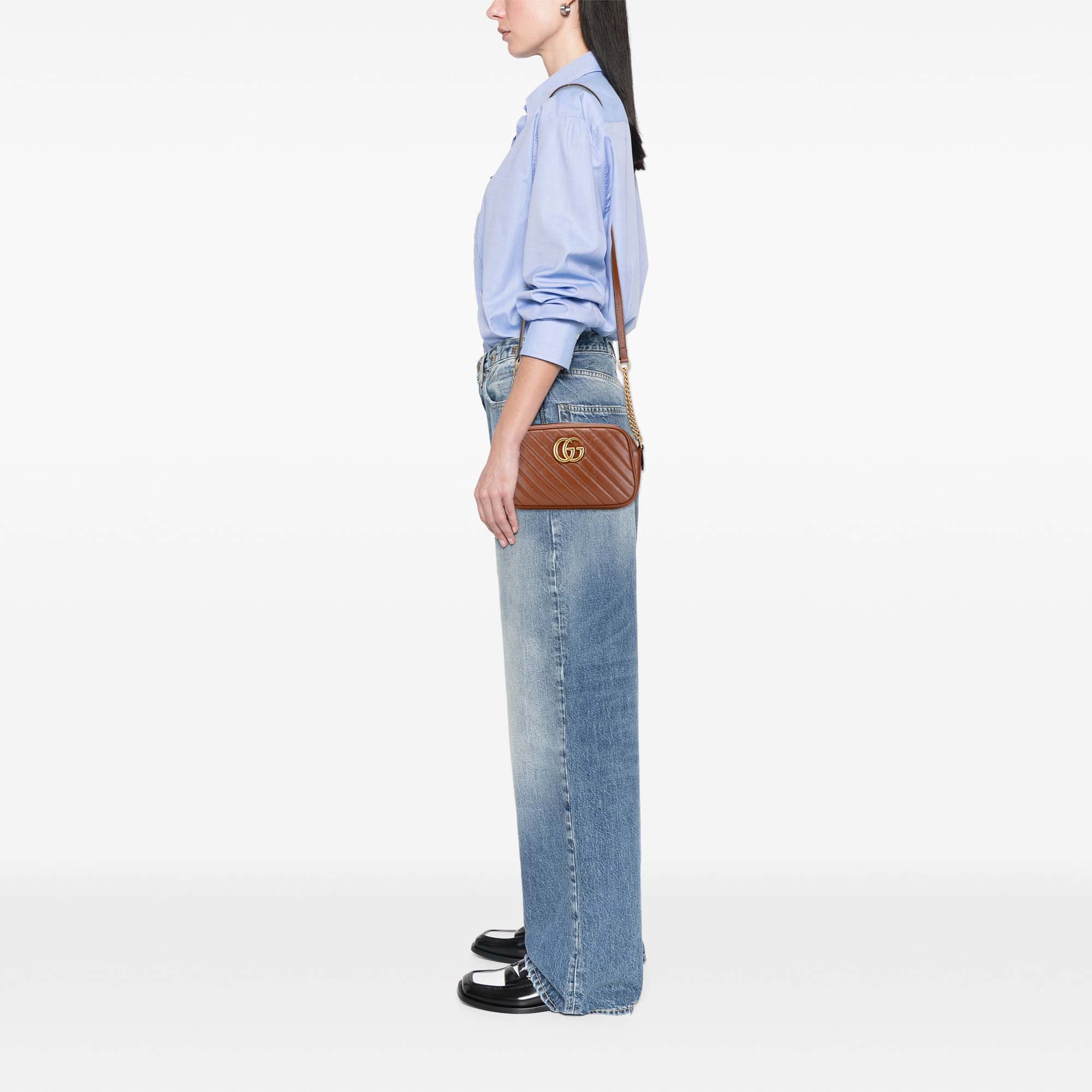 Small GG Marmont Matelasse Leather Crossbody