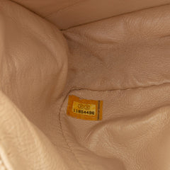 Medium Classic Lambskin Trimmed Canvas Line Double Flap