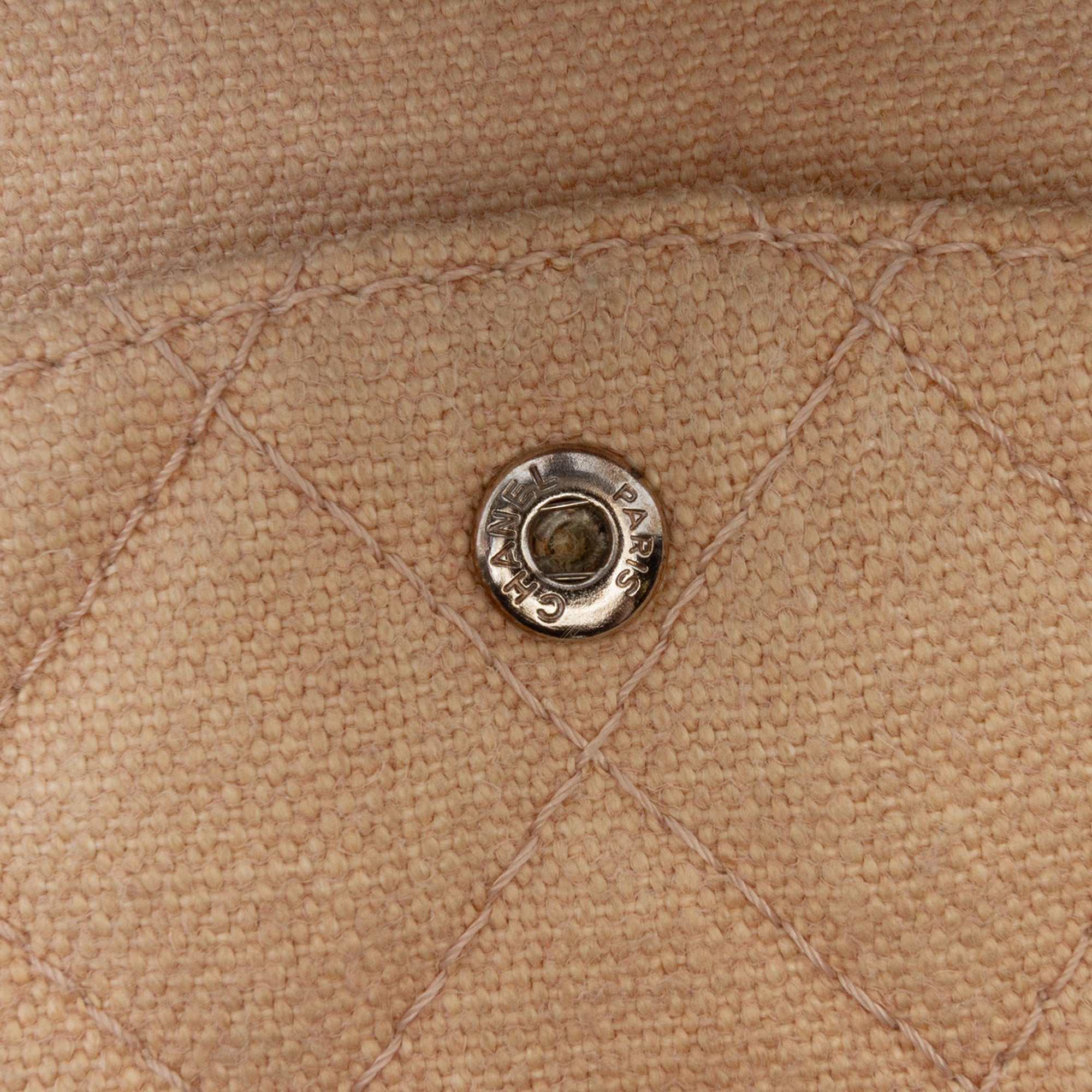 Medium Classic Lambskin Trimmed Canvas Line Double Flap