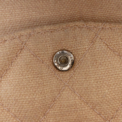 Medium Classic Lambskin Trimmed Canvas Line Double Flap