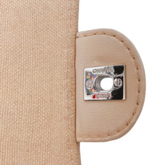 Medium Classic Lambskin Trimmed Canvas Line Double Flap