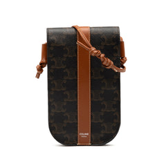 Triomphe Coated Canvas Phone Pouch Flap Crossbody