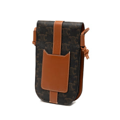 Triomphe Coated Canvas Phone Pouch Flap Crossbody