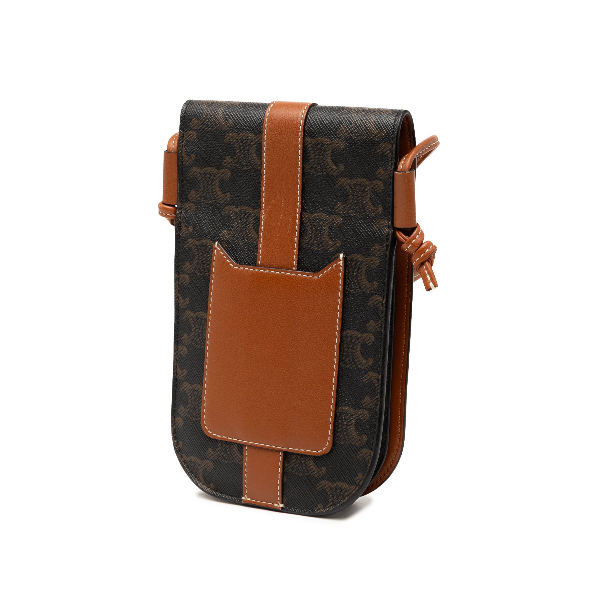 Triomphe Coated Canvas Phone Pouch Flap Crossbody