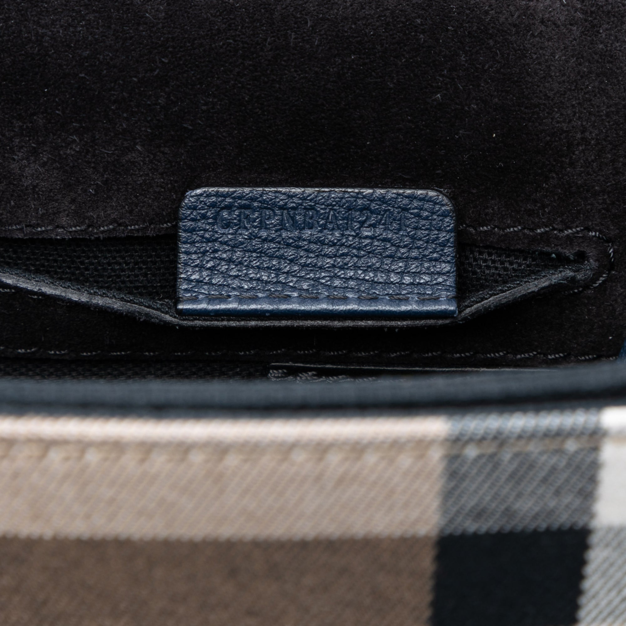 Small Leather and House Check Canvas Derby Macken Crossbody