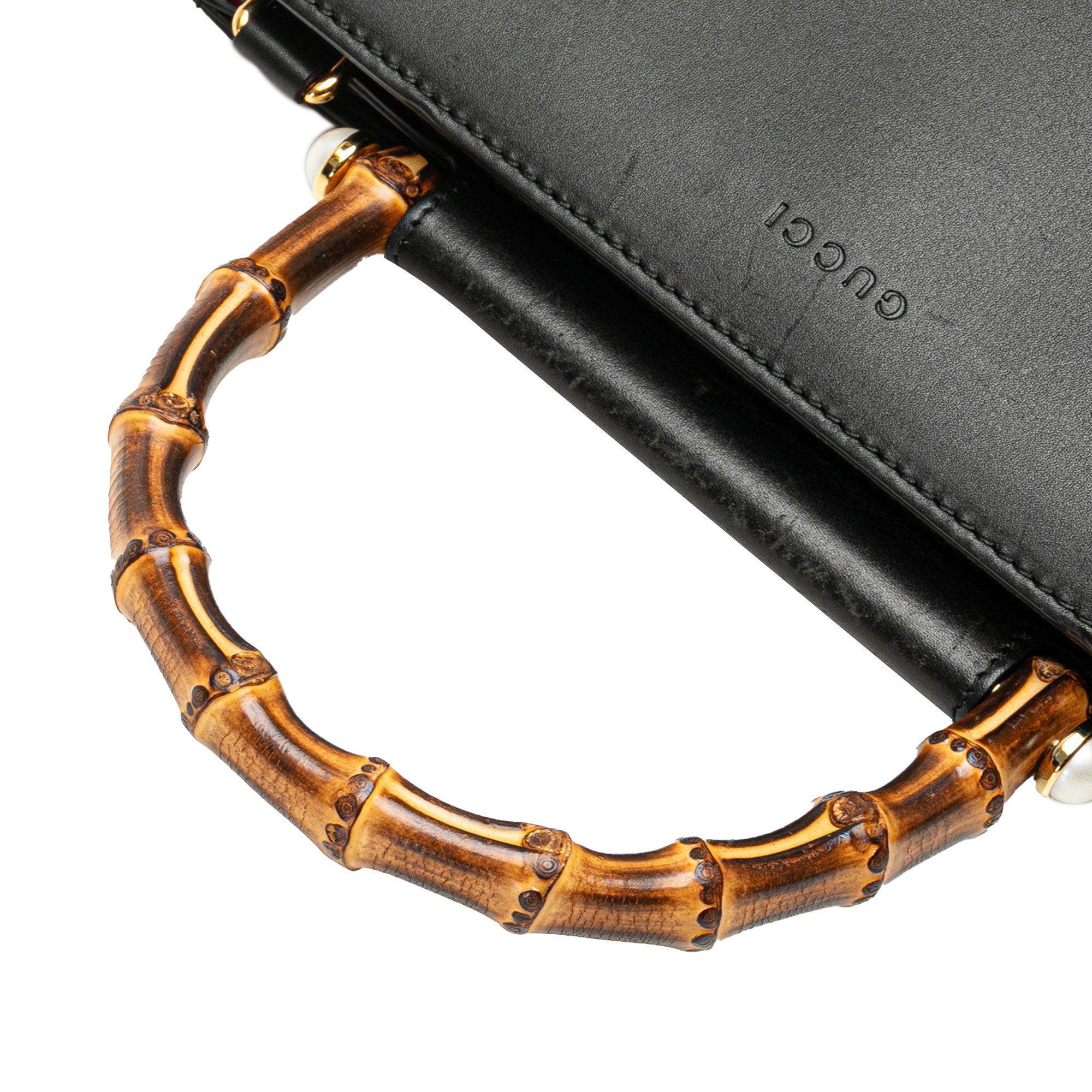 Small Leather Bamboo Nymphaea Satchel