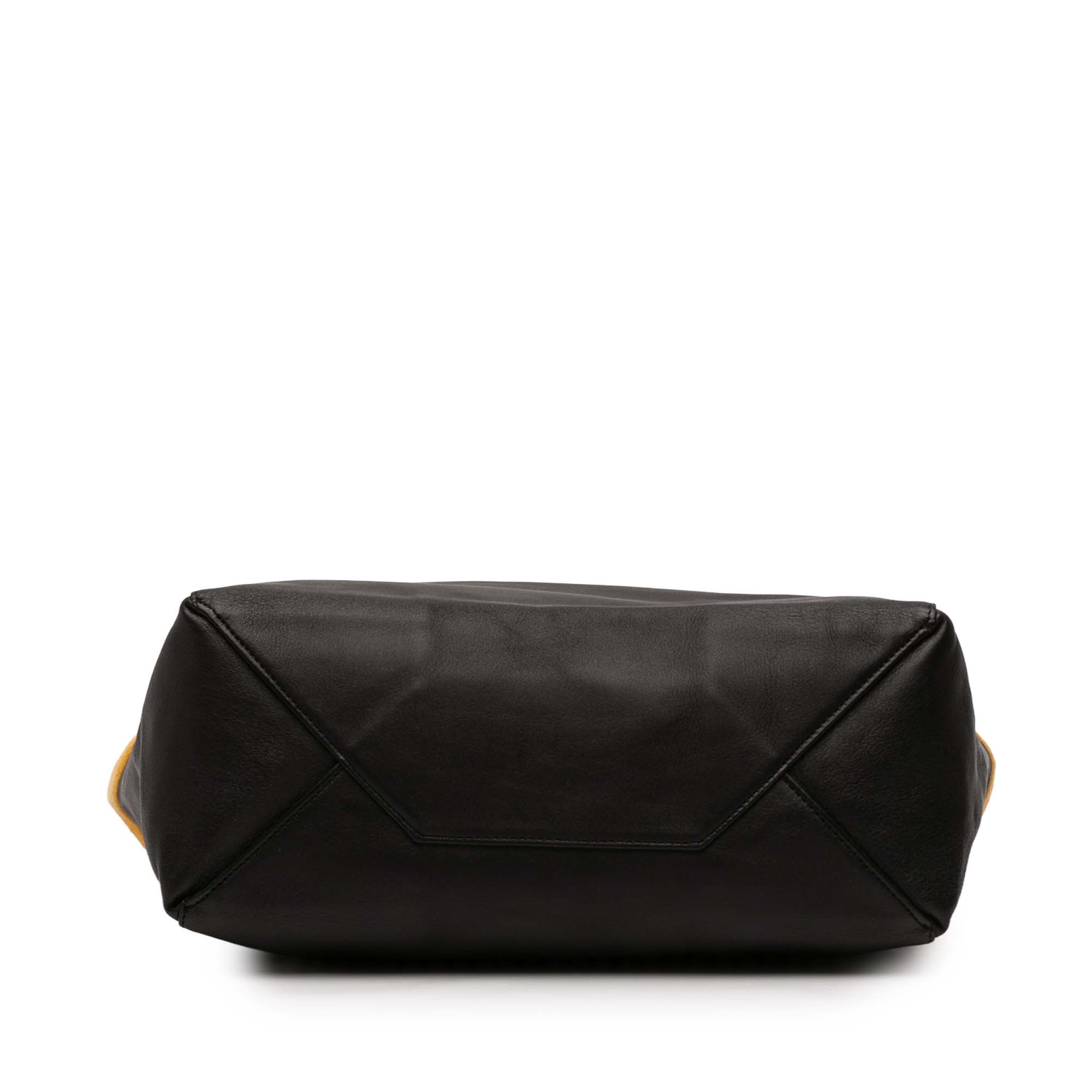 Small Bicolor Suede and Calfskin Vertical Cabas Tote
