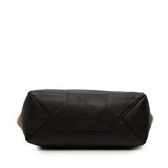 Small Bicolor Suede and Calfskin Vertical Cabas Tote