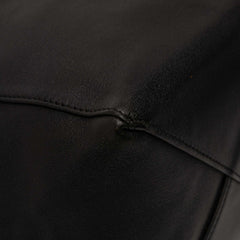 Small Bicolor Suede and Calfskin Vertical Cabas Tote