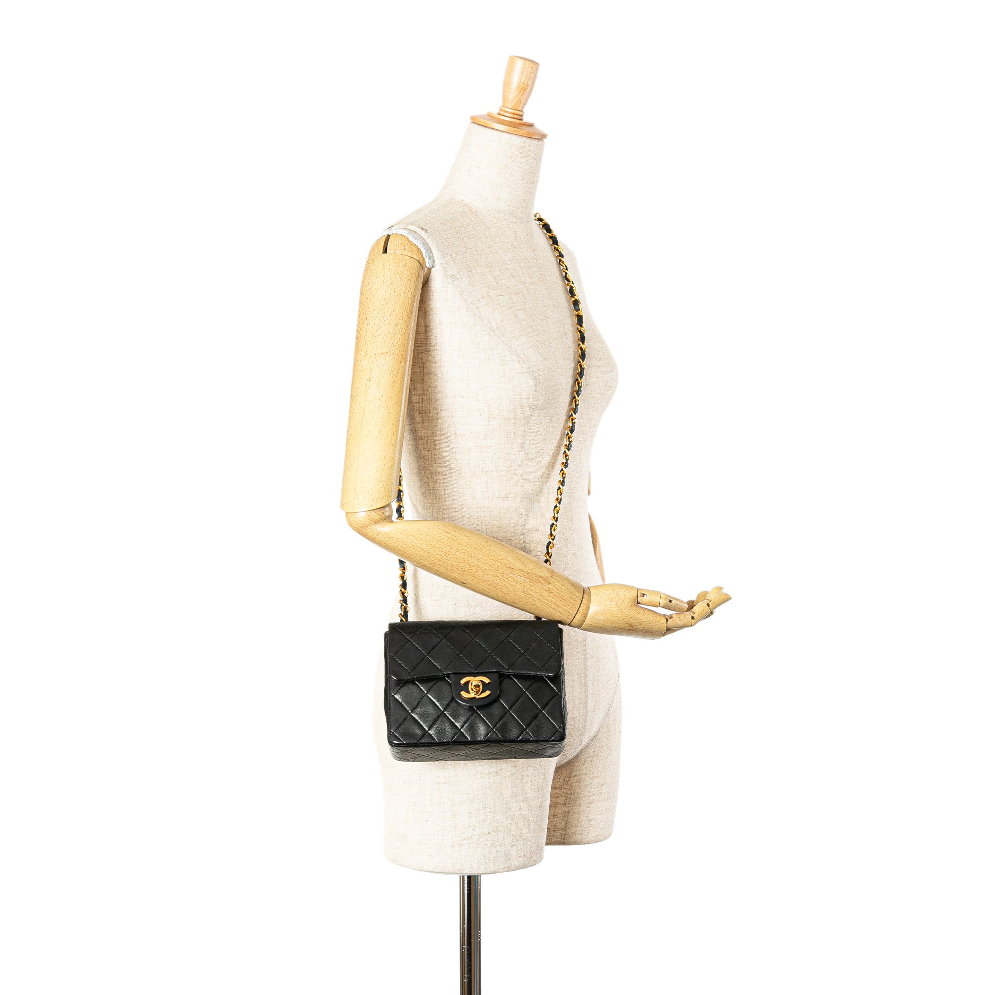 Mini Square Classic Lambskin Single Flap