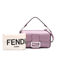 Mini Metallic Leather Baguette Satchel