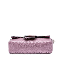 Mini Metallic Leather Baguette Satchel