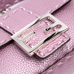 Mini Metallic Leather Baguette Satchel