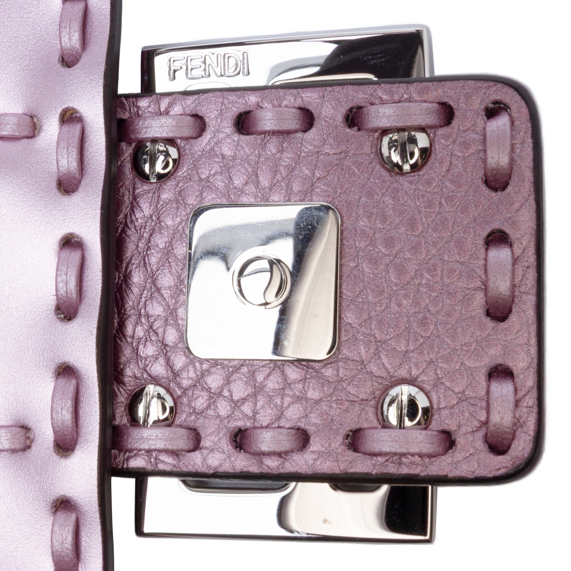 Mini Metallic Leather Baguette Satchel