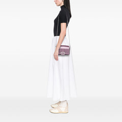 Mini Metallic Leather Baguette Satchel