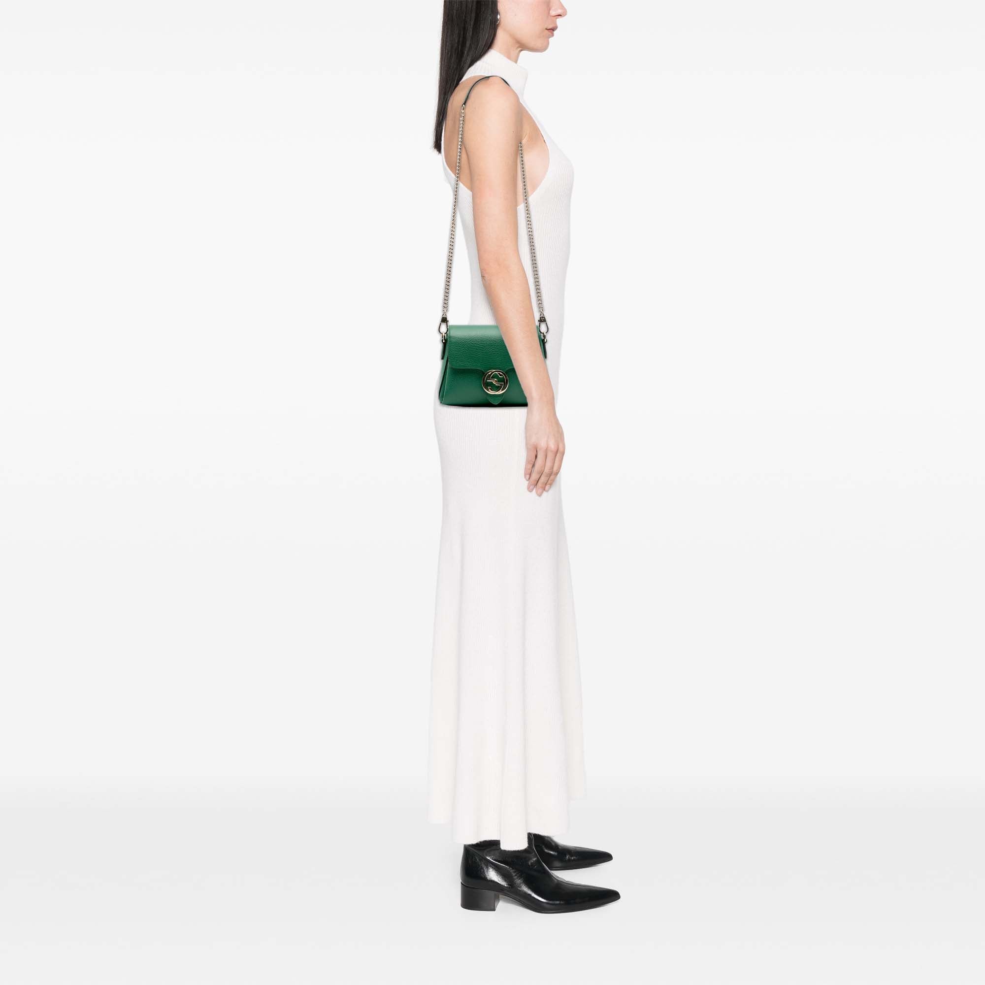 Small Dollar Calfskin Interlocking G Crossbody